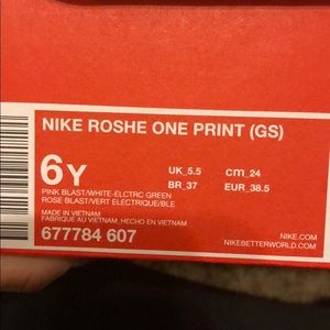56% off Nike Shoes - Nike Roshe One Print Sneakers Size 6Y from ... Nike Shoes - Nike Roshe One Print Sneakers Size 6Y